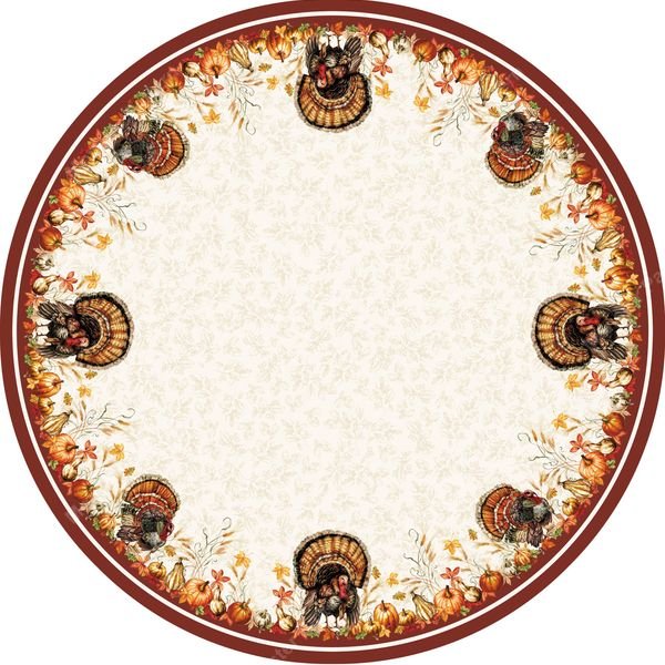 Thanksgiving Turkey Border — original textile pattern for tabletop licensing