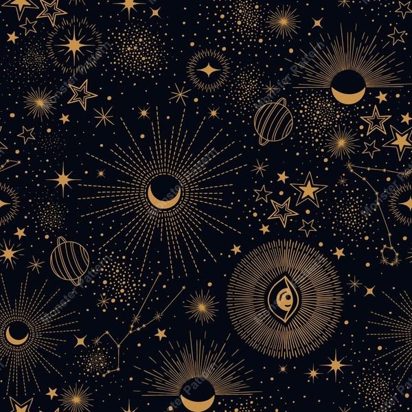 Celestial Night Pattern — original textile pattern for nursery licensing