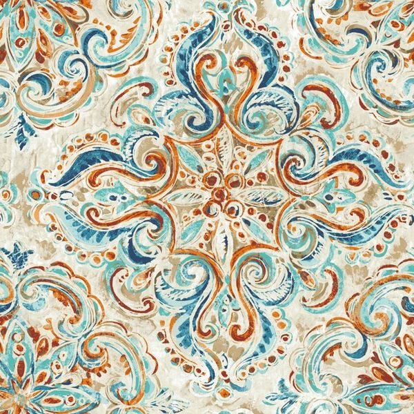 Symmetrical Floral Repeat Pattern — original textile pattern for floral licensing