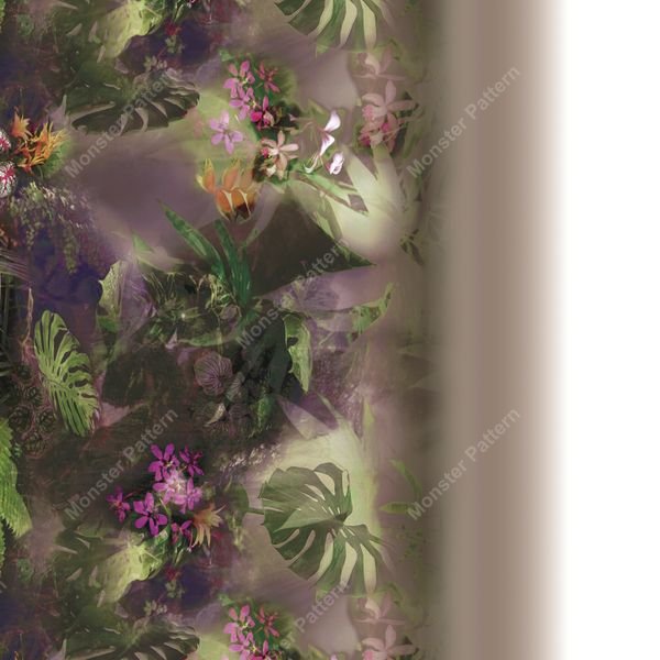 Tropical Foliage and Flowers — original textile pattern for botanical licensing