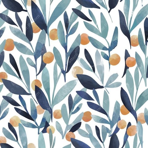 Watercolor Botanical Repeat — original textile pattern for botanical licensing
