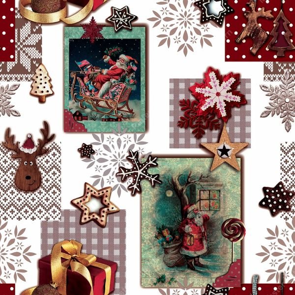 Christmas Patchwork Repeat — original textile pattern for nursery licensing