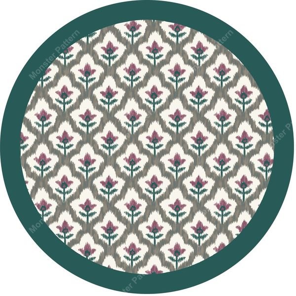 Three Floral Circles — original textile pattern for floral licensing