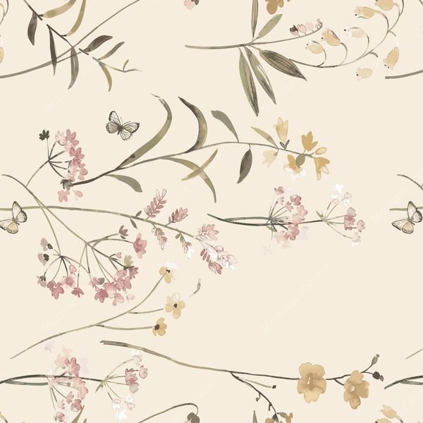 Floral Botanical Repeat — original textile pattern for nursery licensing