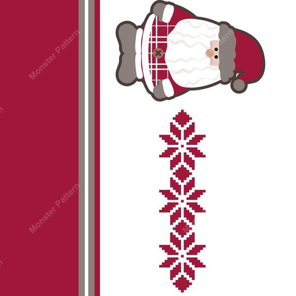Santa and Snowflake Stripe — original textile pattern for tabletop licensing