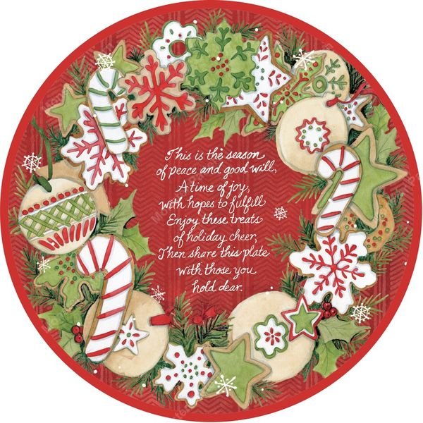 Christmas Wreath Repeat Pattern — original textile pattern for tabletop licensing