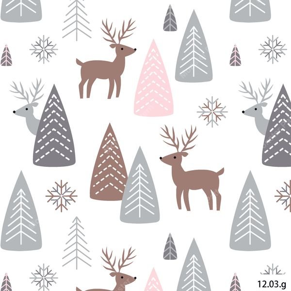 Winter Forest Repeat Pattern — original textile pattern for nursery licensing