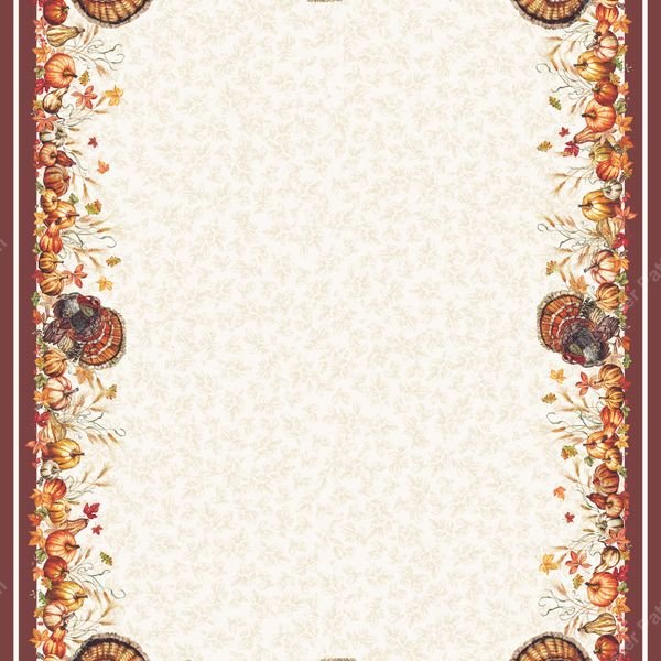 Thanksgiving Border Pattern — original textile pattern for tabletop licensing