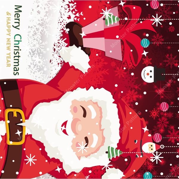 Santa Christmas Pattern — original textile pattern for tabletop licensing