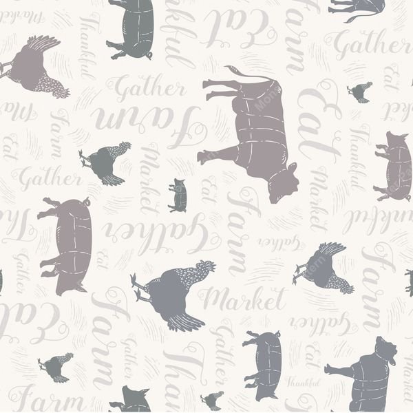 Farm Animal Repeat Pattern — original textile pattern for lifestyle licensing