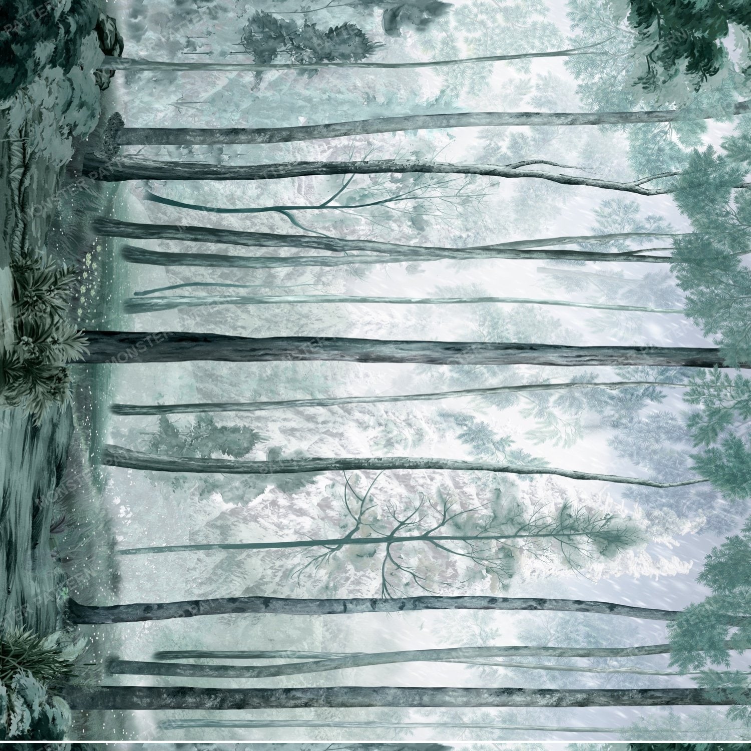 Forest Trees Pattern — original textile pattern for botanical licensing