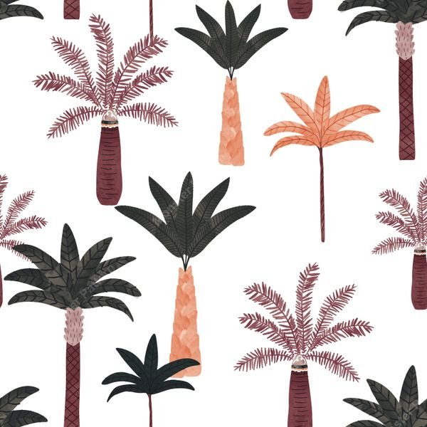 Tropical Palm Trees Pattern — original textile pattern for botanical licensing