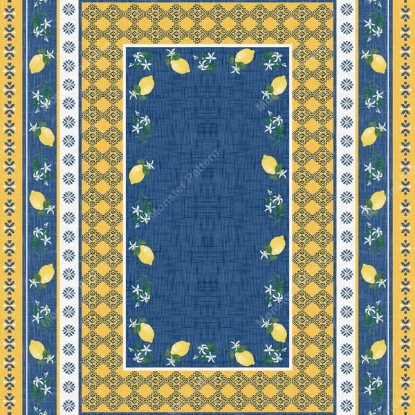 Lemon Border Pattern — original textile pattern for botanical licensing