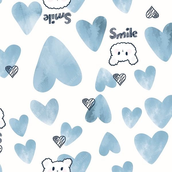 Smile Hearts Pattern — original textile pattern for lifestyle licensing