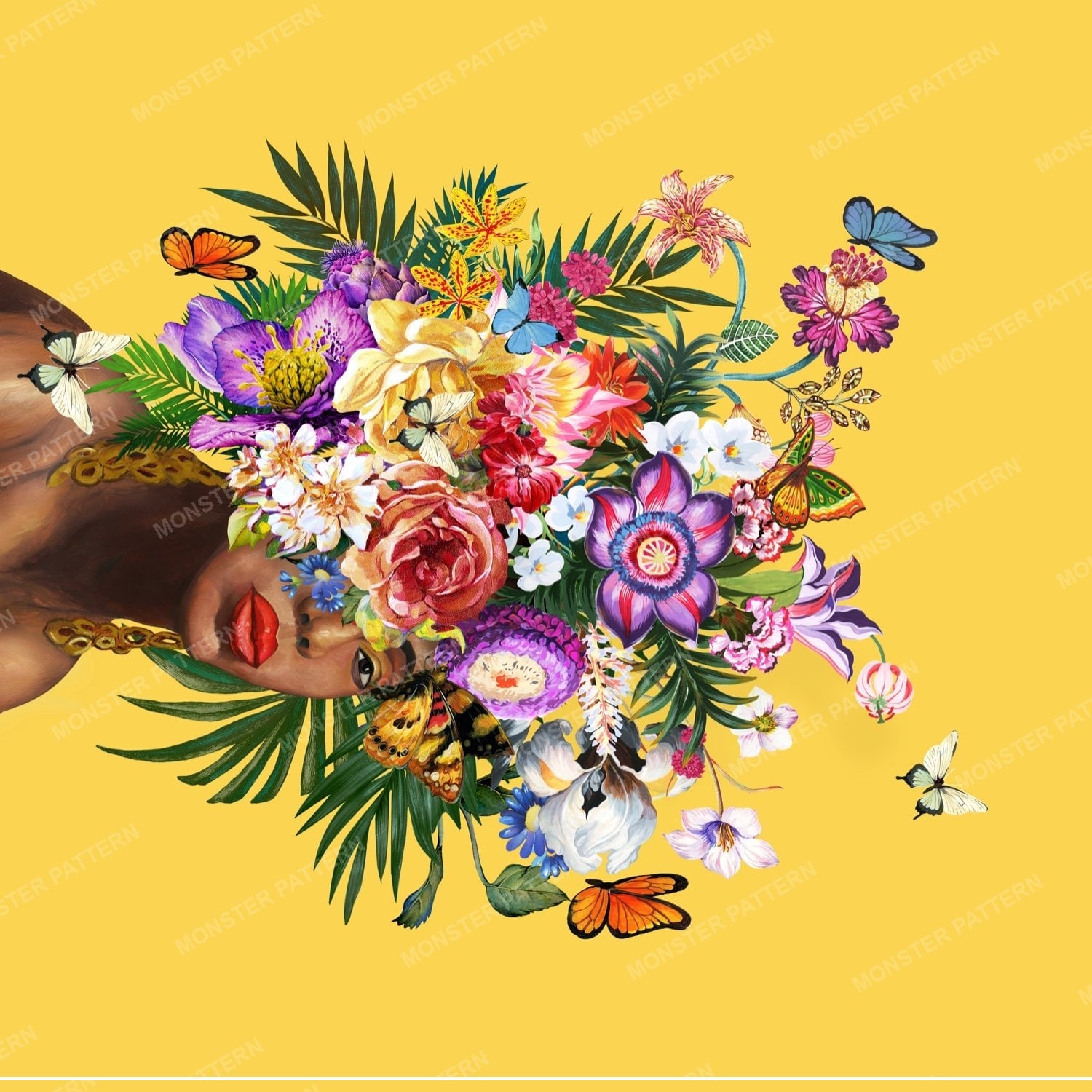 Floral Headpiece Pattern — original textile pattern for nursery licensing