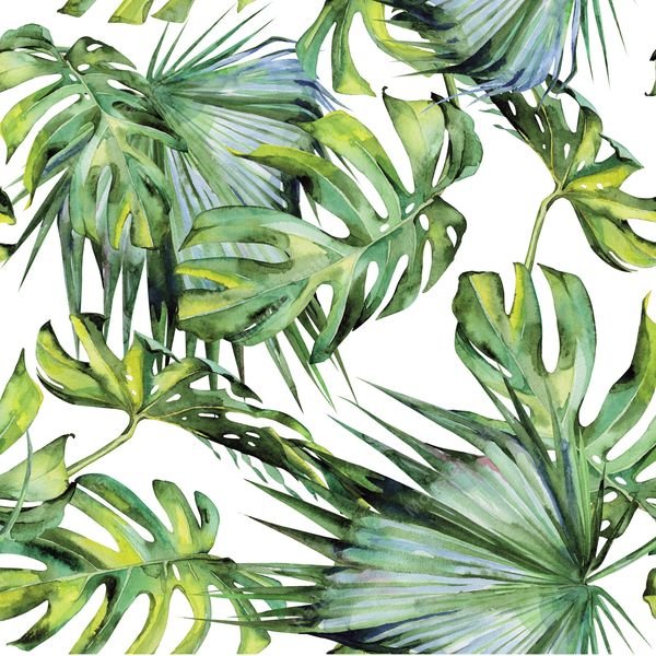 Tropical Leaves Pattern — original textile pattern for botanical licensing