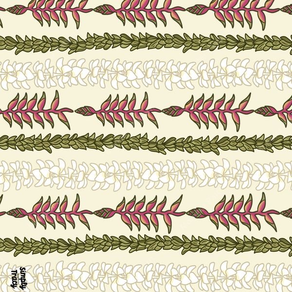 Tropical Leaf Stripe Pattern — original textile pattern for floral licensing