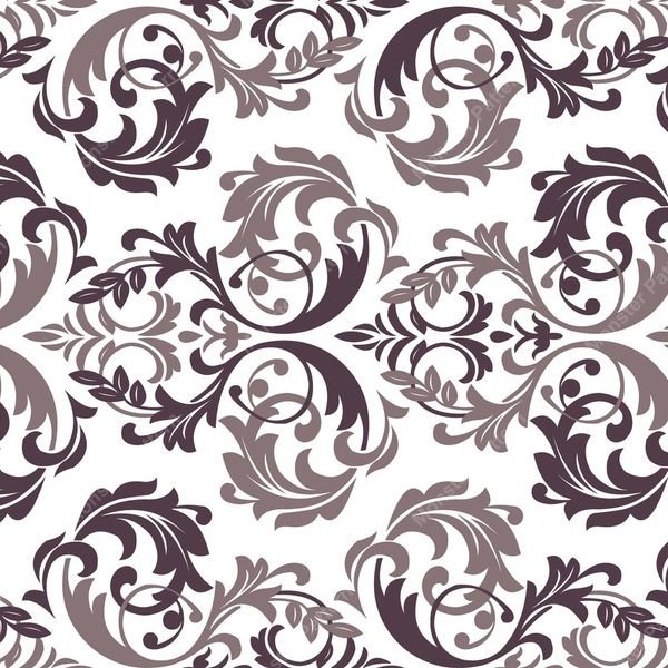 Damask Scroll Pattern — original textile pattern for floral licensing