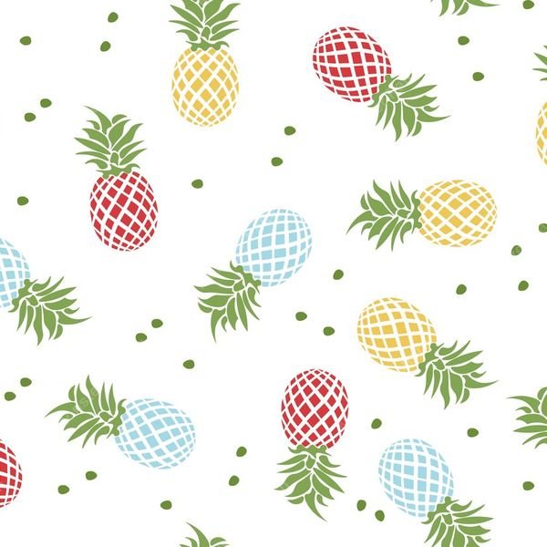 Pineapple Pattern — original textile pattern for botanical licensing