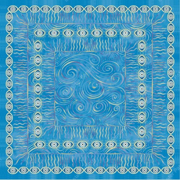 Evil Eye Border Pattern — original textile pattern for lifestyle licensing