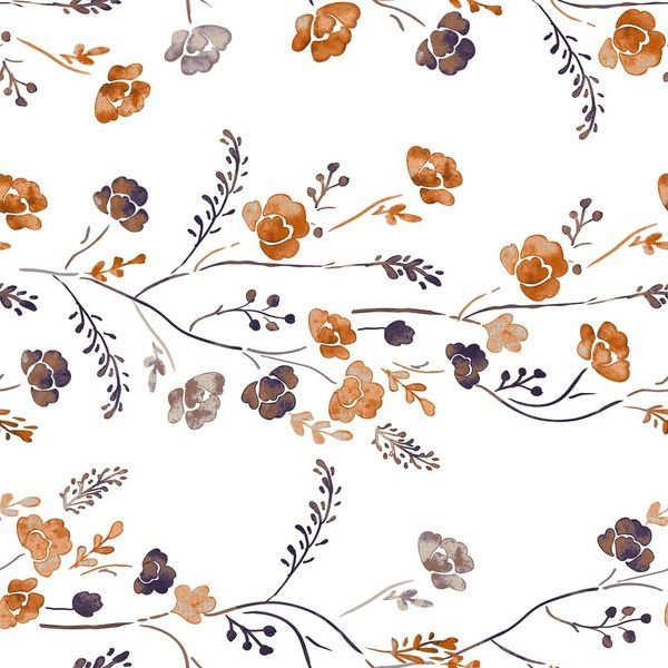 Floral Vine Repeat Pattern — original textile pattern for floral licensing