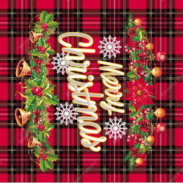 Christmas Plaid Repeat Pattern — original textile pattern for tabletop licensing