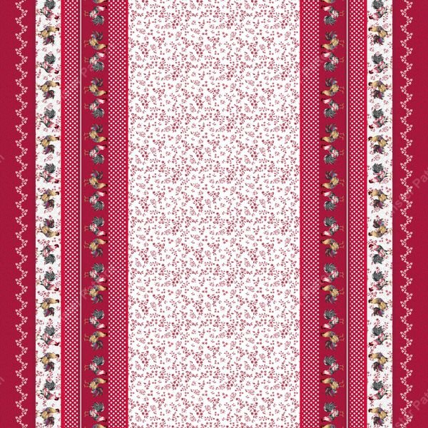 Red Floral Border Pattern — original textile pattern for floral licensing