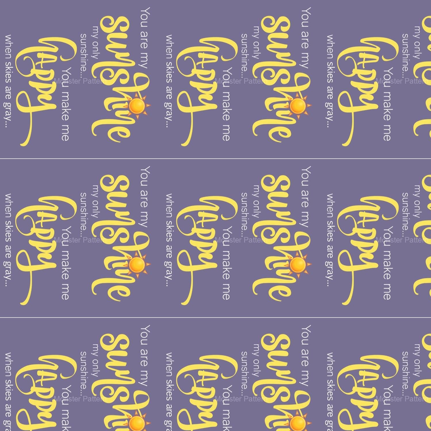Sunshine Text Pattern — original textile pattern for lifestyle licensing