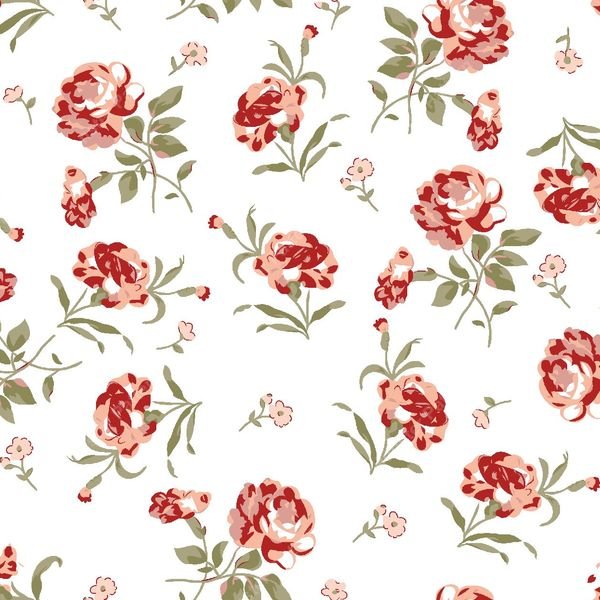 Red Pink Floral Pattern — original textile pattern for floral licensing