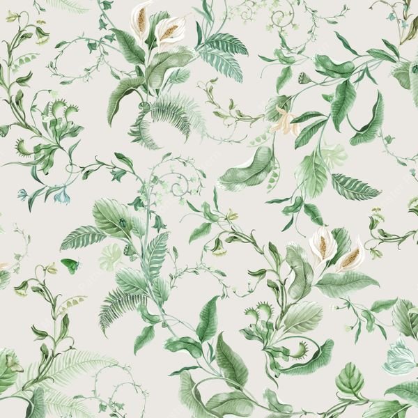 Botanical Watercolor Pattern — original textile pattern for botanical licensing