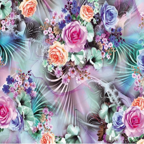 Floral Abstract Repeat — original textile pattern for floral licensing