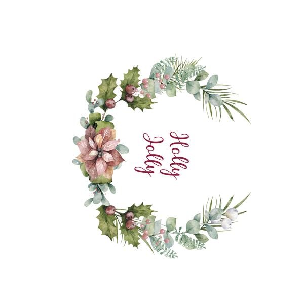 Holly Jolly Wreath — original textile pattern for tabletop licensing