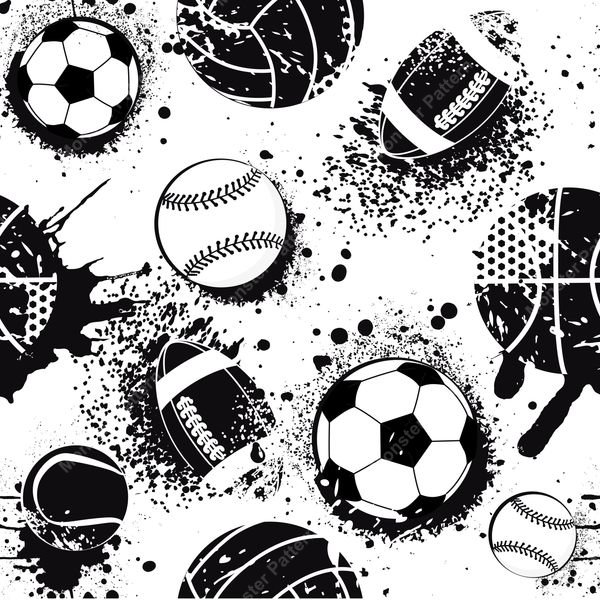 Sports Balls Pattern — original textile pattern for lifestyle licensing