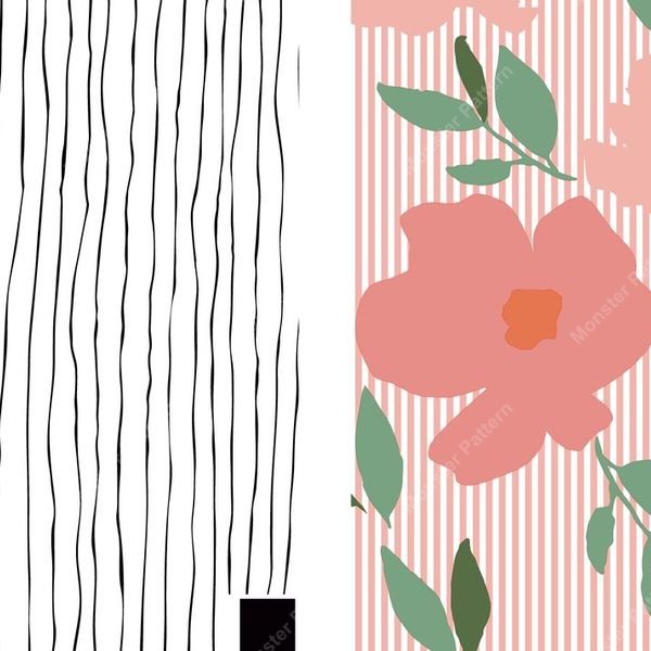 Four-panel pattern set — original textile pattern for floral licensing