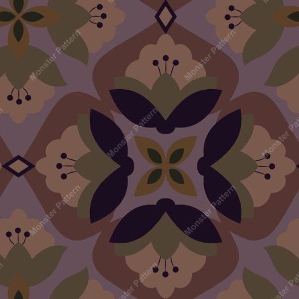 Symmetrical Floral Repeat — original textile pattern for nursery licensing