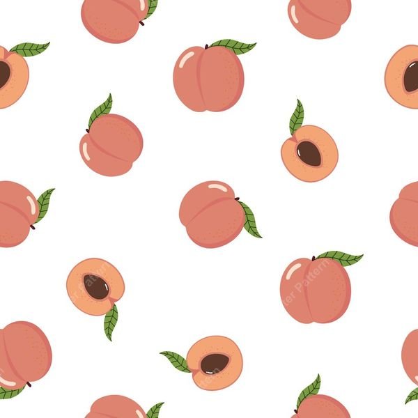 Peach Pattern — original textile pattern for botanical licensing
