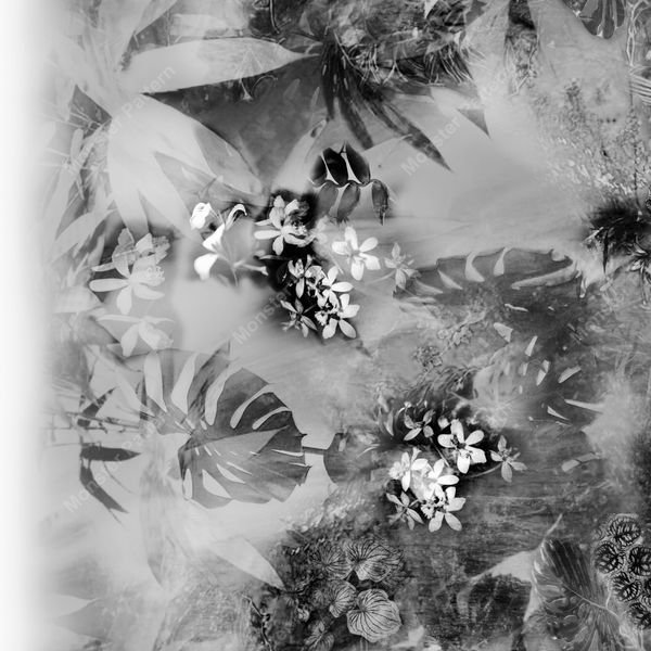 Tropical Foliage and Flowers — original textile pattern for botanical licensing