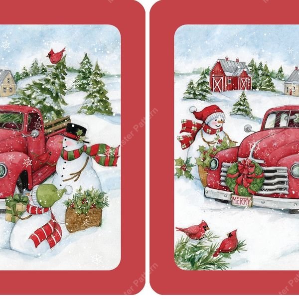 Christmas Truck Repeat Pattern — original textile pattern for tabletop licensing