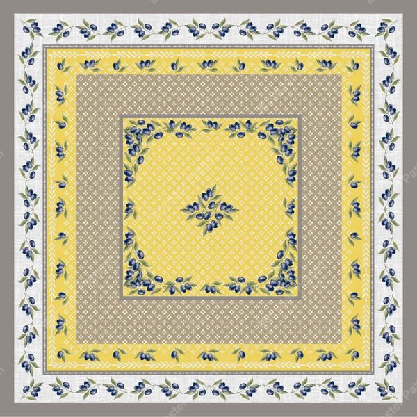 Olive Branch Border Pattern — original textile pattern for botanical licensing