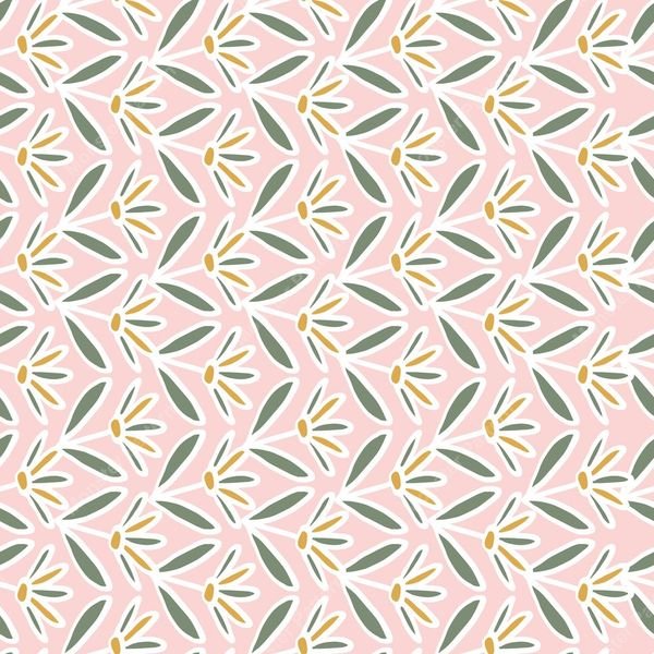 Pink Botanical Repeat Pattern — original textile pattern for botanical licensing
