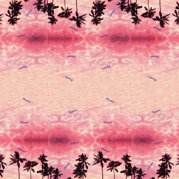 Tropical Sunset Repeat Pattern — original textile pattern for nursery licensing
