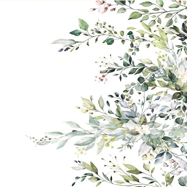Watercolor Botanical Branches — original textile pattern for botanical licensing