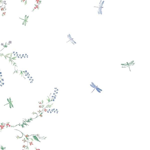 Floral Vine with Dragonflies — original textile pattern for floral licensing