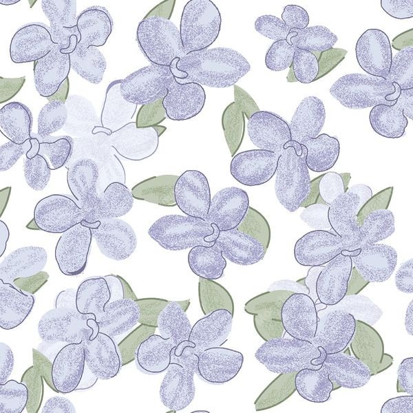 Blue Floral Repeat Pattern — original textile pattern for floral licensing