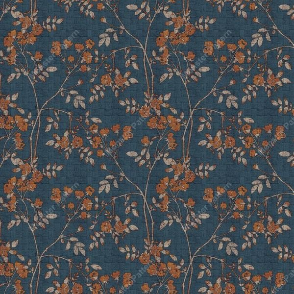 Teal Floral Repeat Pattern — original textile pattern for floral licensing