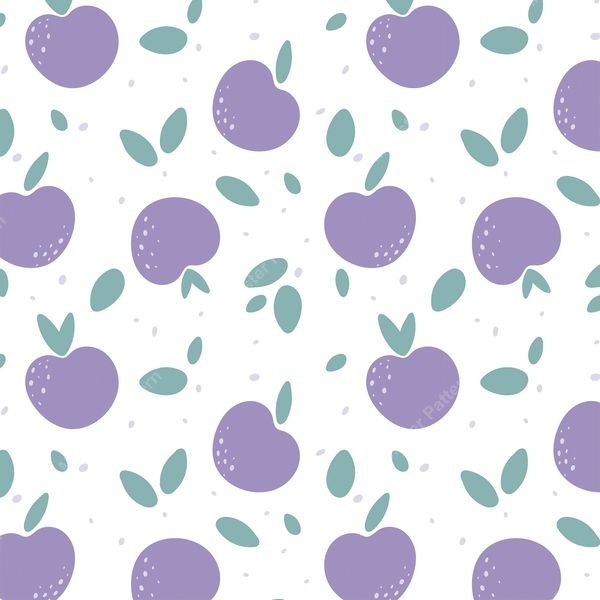 Purple Fruit Pattern — original textile pattern for botanical licensing