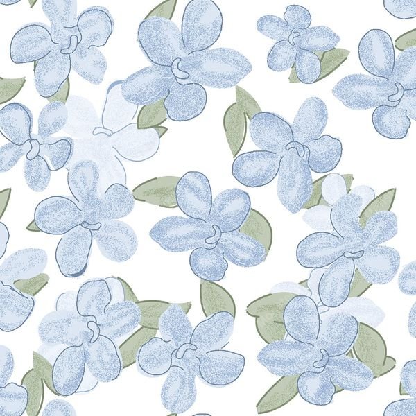Light Blue Floral Pattern — original textile pattern for floral licensing