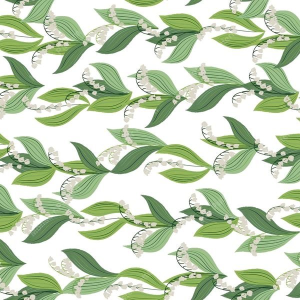Lily of the Valley Pattern — original textile pattern for floral licensing