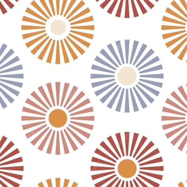 Circular floral repeat pattern — original textile pattern for floral licensing