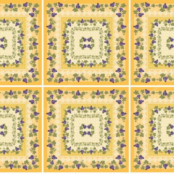 Grapevine Square Repeat — original textile pattern for botanical licensing